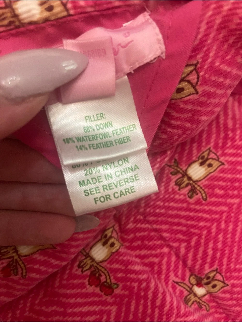 Lilly Pulitzer Girls Reversible Puffer Vest Pink Owl Print Stripe 39328